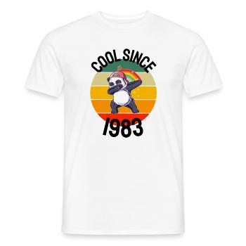 Cool depuis 1983 Retro Dabbing Panda 39ème anniversaire - T-shirt homme - blanc - Devant - AI Model Male 178 dark (178cm)