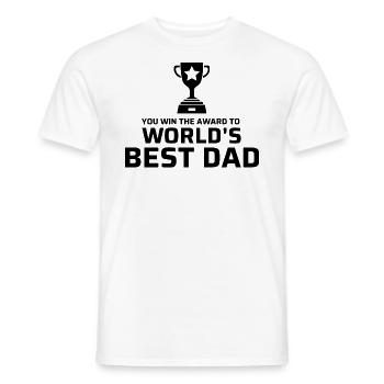 World's best dad - Men's T-Shirt - white - Front - AI Model Male 178 dark (178cm)