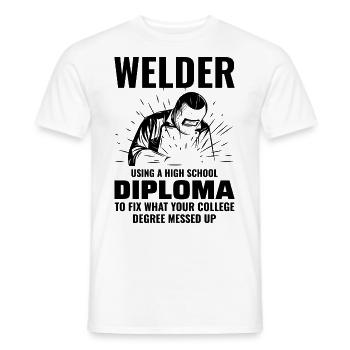 Welding Welder Metal Construction Ironworker - Men's T-Shirt - white - Front - AI Model Male 178 dark (178cm)