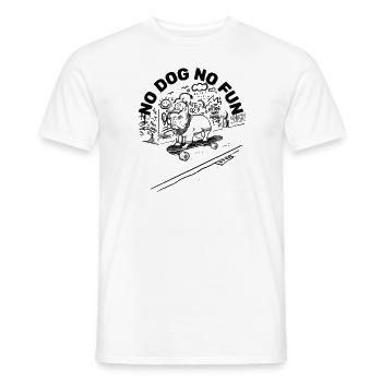 Dog with skateboard - Men's T-Shirt - white - Front - AI Model Male 178 dark (178cm)