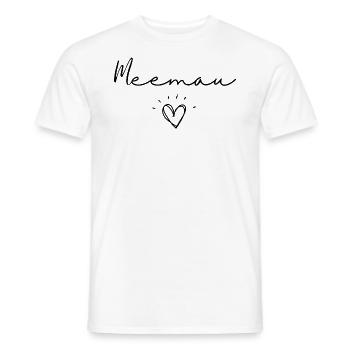 meemau. meemau gift - Men's T-Shirt - white - Front - AI Model Male 178 dark (178cm)