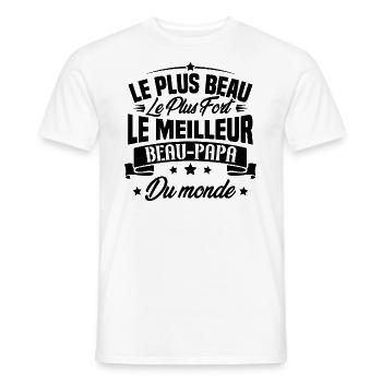Le meilleur beau papa du monde - T-shirt homme - blanc - Devant - AI Model Male 178 dark (178cm)