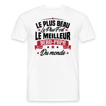 Le meilleur beau papa du monde - T-shirt homme - blanc - Devant - AI Model Male 178 dark (178cm)