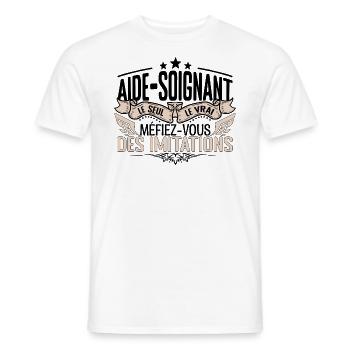 Aide Soignant cadeau Aide Soignant le vrai Aide So - T-shirt homme - blanc - Devant - AI Model Male 178 dark (178cm)