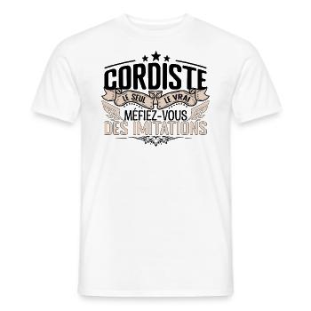 Cordiste cadeau Cordiste le vrai Cordiste - T-shirt homme - blanc - Devant - AI Model Male 178 dark (178cm)