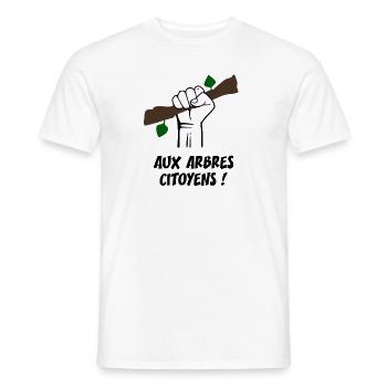 AUX ARBRES CITOYENS ! (écologie) - T-shirt homme - blanc - Devant - AI Model Male 178 dark (178cm)