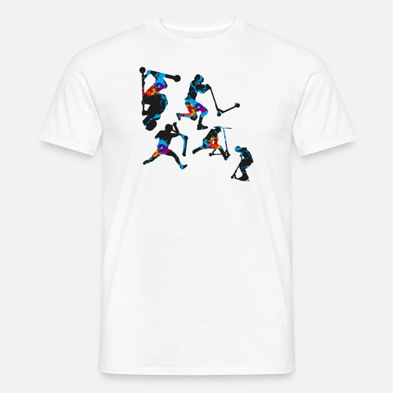 Stuntscooter,Trickscooter,tricks,stunt,e-scooter - Männer T-Shirt - Weiß