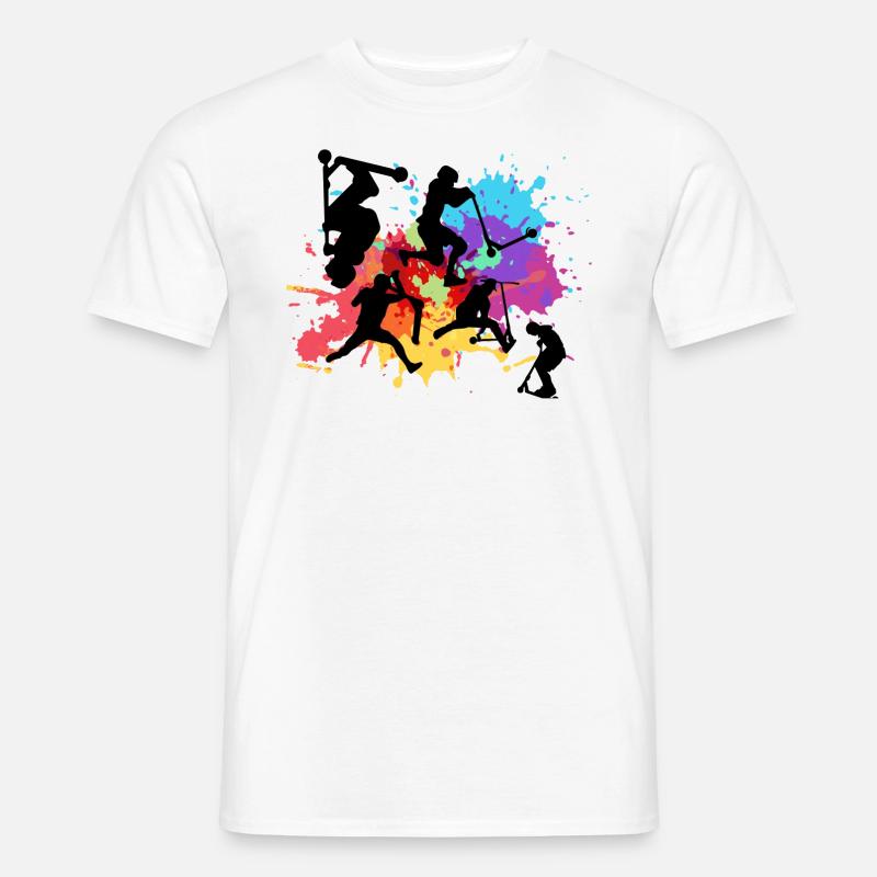 Stuntscooter,Trickscooter,tricks,stunt,e-scooter - Männer T-Shirt - Weiß