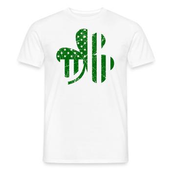 Trèfle drapeau américain - T-shirt homme - blanc - Devant - AI Model Male 178 dark (178cm)