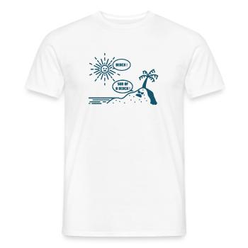 BEACH ! SUN OF A BEACH ! (plage, été, vacances) - T-shirt homme - blanc - Devant - AI Model Male 178 dark (178cm)