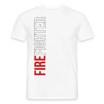 FIREFIGHTER / Feuerwehr - Männer T-Shirt - Weiß - Vorne - AI Model Male 178 dark (178cm)