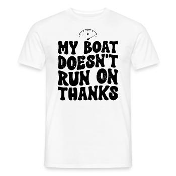 My Boat Doesn't Run on Thanks Funny Boating Retro - Men's T-Shirt - white - Front - AI Model Male 178 dark (178cm)