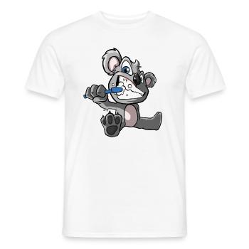 Koala Brushes Teeth Sleep Shirt - Men's T-Shirt - white - Front - AI Model Male 178 dark (178cm)
