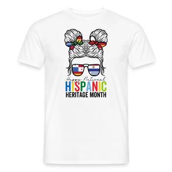 National Hispanic Heritage Month Messy Bun - Men's T-Shirt - white - Front - AI Model Male 178 dark (178cm)