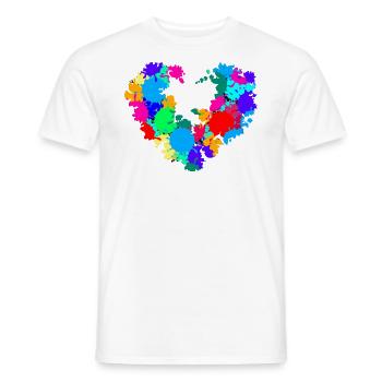 Blumenherz, bunt, farben, Graffiti, splash - Männer T-Shirt - Weiß - Vorne - AI Model Male 178 dark (178cm)