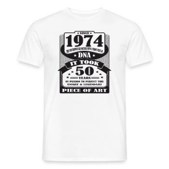 50 ans, 50e anniversaire, 1974, il a fallu 50 ans - T-shirt homme - blanc - Devant - AI Model Male 178 dark (178cm)