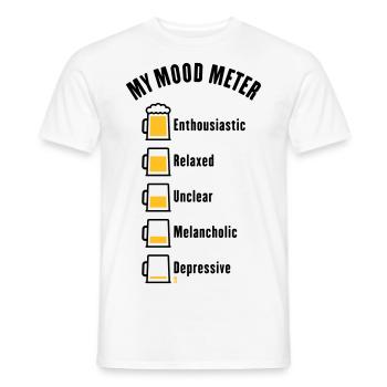 My Mood Meter (Bier / Biertrinker / V1 / POS) - Männer T-Shirt - Weiß - Vorne - AI Model Male 178 dark (178cm)