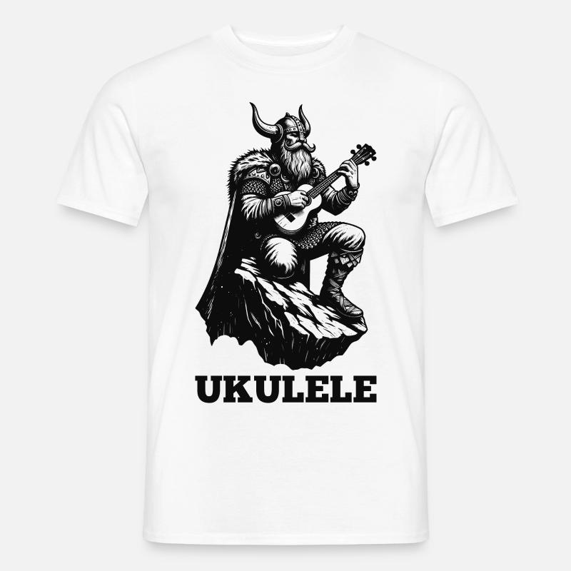 Ukulele Wikinger Musik Geschenk - Männer T-Shirt - Weiß