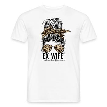 Ex Wife Messy Bun Divorce Marriage Ending Cheetah - Men's T-Shirt - white - Front - AI Model Male 178 dark (178cm)