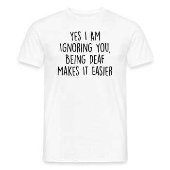 Deaf Awareness Funny ASL Hearing Loss Sign - Men's T-Shirt - white - Front - AI Model Male 178 dark (178cm)
