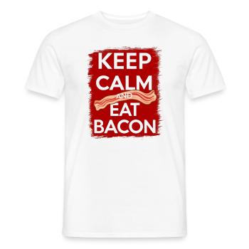 Restez calme et mangez du bacon barbecue barbecue - T-shirt homme - blanc - Devant - AI Model Male 178 dark (178cm)