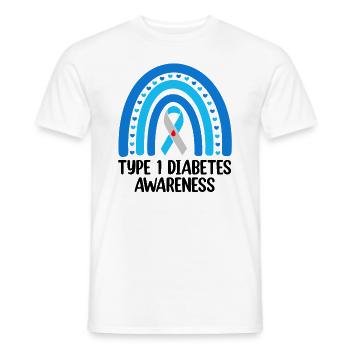 Type 1 Diabetes Awareness Juvenile Diabetes T1D - Men's T-Shirt - white - Front - AI Model Male 178 dark (178cm)