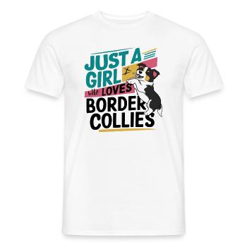 Juste une fille qui aime les border collies Mädchen - T-shirt homme - blanc - Devant - AI Model Male 178 dark (178cm)