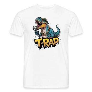 T-Rap Dinosaur Rapper - T-shirt homme - blanc - Devant - AI Model Male 178 dark (178cm)