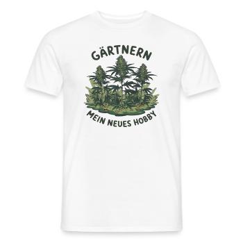Gärtnern meine neues Hobby, Cannabis edition - Männer T-Shirt - Weiß - Vorne - AI Model Male 178 dark (178cm)