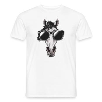 Lustiges Pferd mit Sonnenbrille - Männer T-Shirt - Weiß - Vorne - AI Model Male 178 dark (178cm)