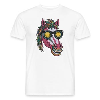 Lustiges Pferd mit Sonnenbrille - Männer T-Shirt - Weiß - Vorne - AI Model Male 178 dark (178cm)