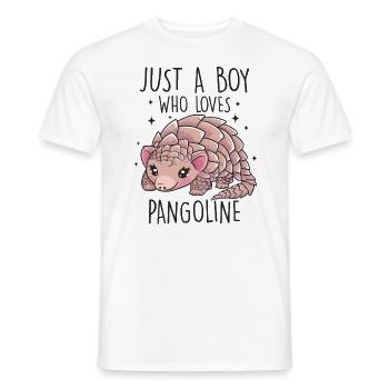 Juste un garçon qui aime l’amant des pangolins drôle - T-shirt homme - blanc - Devant - AI Model Male 178 dark (178cm)