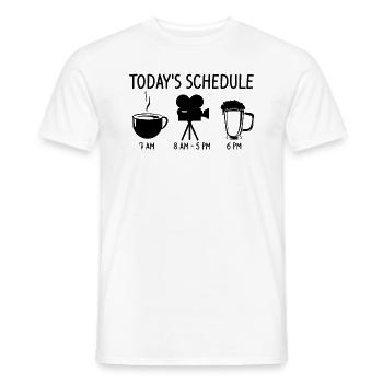 Aujourd’hui Calendrier Réalisation Bière Café Drôle - T-shirt homme - blanc - Devant - AI Model Male 178 dark (178cm)
