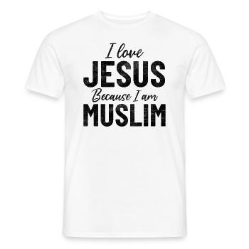 Ich liebe Jesus, weil ich Muslim bin, stolzer Muslim - Männer T-Shirt - Weiß - Vorne - AI Model Male 178 dark (178cm)
