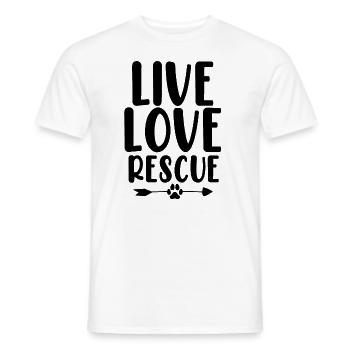 Live Love Rescue Refuge pour animaux de compagnie Funny Animal Rescue - T-shirt homme - blanc - Devant - AI Model Male 178 dark (178cm)