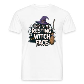 Das ist mein ruhendes Hexengesicht Spooky Halloween Wit - Männer T-Shirt - Weiß - Vorne - AI Model Male 178 dark (178cm)