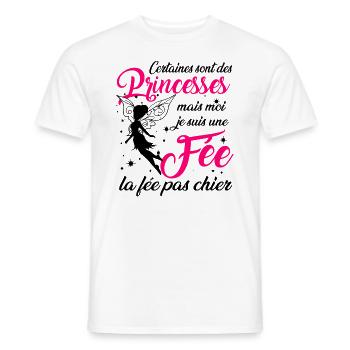 Certaines sont des princesses mais moi je suis fée - T-shirt homme - blanc - Devant - AI Model Male 178 dark (178cm)