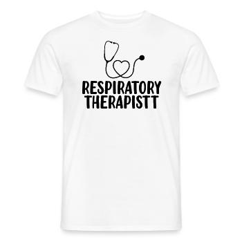 Inhalothérapeute Soutien en santé pulmonaire - T-shirt homme - blanc - Devant - AI Model Male 178 dark (178cm)