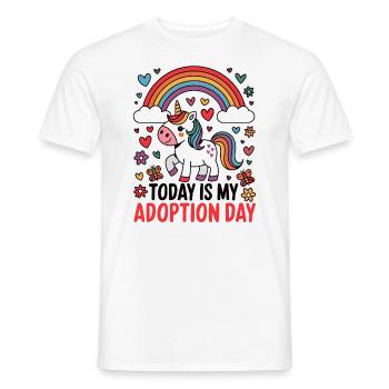 Heute ist mein Adoptionstag in einer Pflegefamilie - Männer T-Shirt - Weiß - Vorne - AI Model Male 178 dark (178cm)