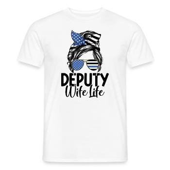 Stellvertretende Ehefrau Unordentliches Brötchen Lustiger Sheriff Polizei Gesetz - Männer T-Shirt - Weiß - Vorne - AI Model Male 178 dark (178cm)