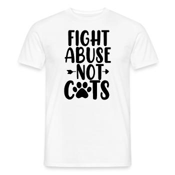 Bekämpfen Sie Missbrauch, nicht Katzen, retten Sie Tiere, Miau, Katzen - Männer T-Shirt - Weiß - Vorne - AI Model Male 178 dark (178cm)