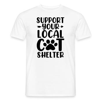 Support Your Local Cat Shelter Rescue Foster Cat - Men's T-Shirt - white - Front - AI Model Male 178 dark (178cm)