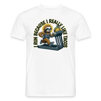 Ich laufe, weil ich Tacos Faultier wirklich mag - Männer T-Shirt - Weiß - Vorne - AI Model Male 178 dark (178cm)