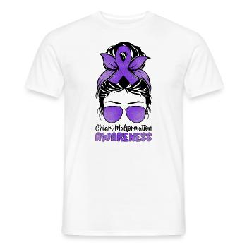 Chiari Malformation Awareness ACM Messy Bun - Men's T-Shirt - white - Front - AI Model Male 178 dark (178cm)