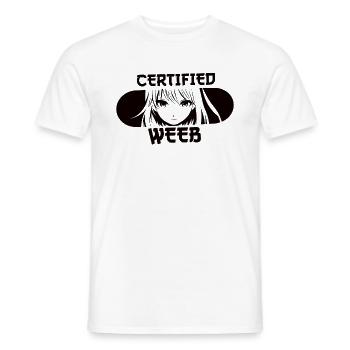 Certifié Weeb Funny Anime Girl Fans Lover - T-shirt homme - blanc - Devant - AI Model Male 178 dark (178cm)