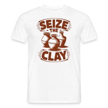 Ergreifen Sie das lustige Keramik-Wortspiel aus Ton für Keramikliebhaber - Männer T-Shirt - Weiß - Vorne - AI Model Male 178 dark (178cm)