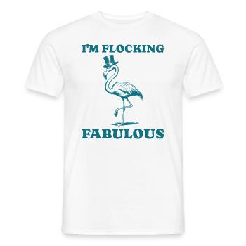 Je floque le fabuleux Flamingo Retro Vintage - T-shirt homme - blanc - Devant - AI Model Male 178 dark (178cm)