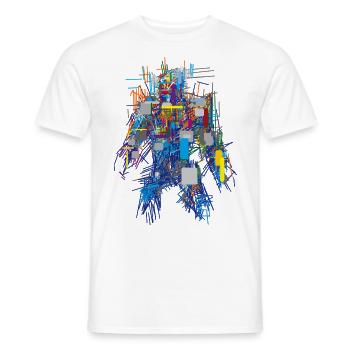 Abstract - Men's T-Shirt - white - Front - AI Model Male 178 dark (178cm)