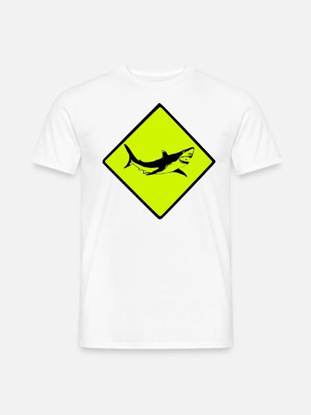 roadsign shark - Männer T-Shirt - Weiß