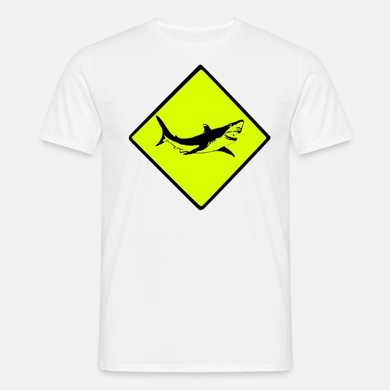 roadsign shark - Männer T-Shirt - Weiß